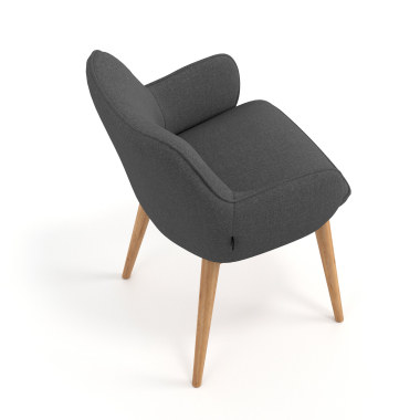 scandinavian chair anthracite wooden legs fabric upholstered armrests 7