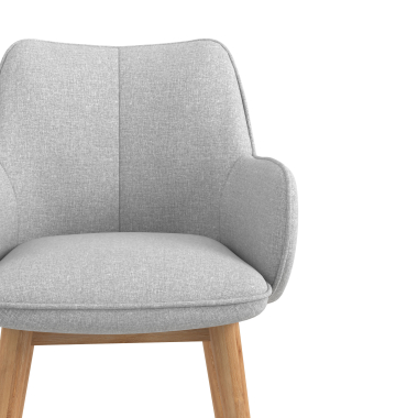 scandinavian chair gray wooden legs fabric upholstered armrests 5