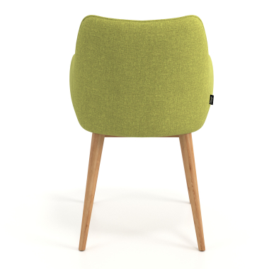 scandinavian chair green wooden legs fabric upholstered armrests 6