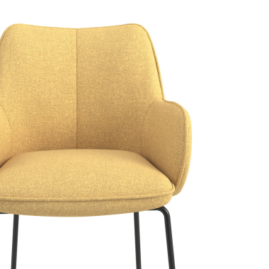 visitor chair yellow sled base frame fabric upholstered armrests 5