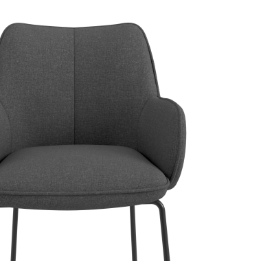 visitor chair anthracite sled base frame fabric upholstered armrests 5
