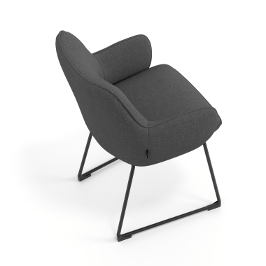 visitor chair anthracite sled base frame fabric upholstered armrests 7