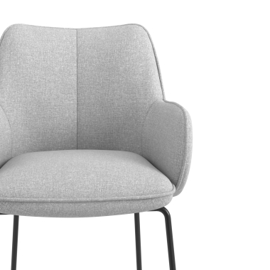 visitor chair gray sled base frame fabric upholstered armrests 5