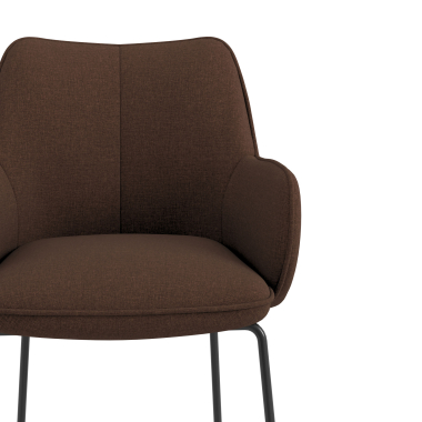visitor chair brown sled base frame fabric upholstered armrests 5