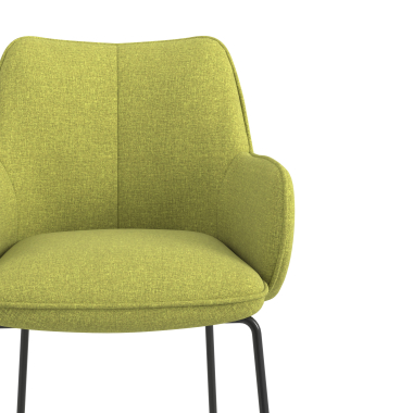 visitor chair green sled base frame fabric upholstered armrests 5