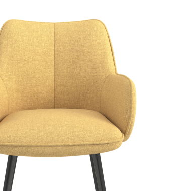 visitor chair black yellow 4 legs fabric upholstered armrests 5