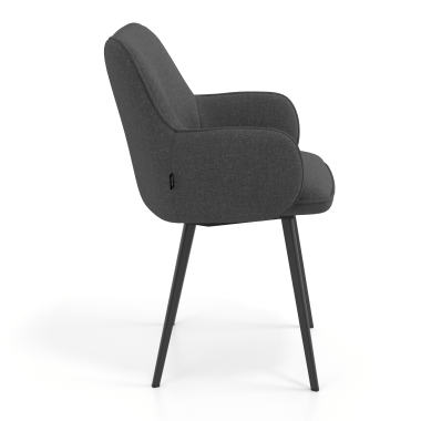 visitor chair black anthracite 4 legs fabric upholstered armrests 3