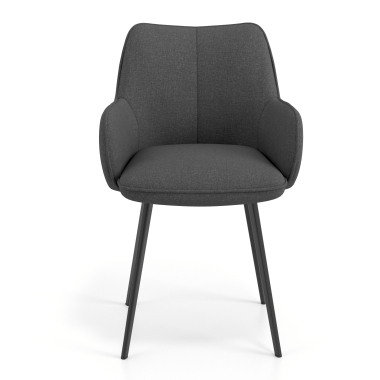 visitor chair black anthracite 4 legs fabric upholstered armrests 4