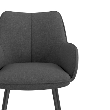visitor chair black anthracite 4 legs fabric upholstered armrests 5