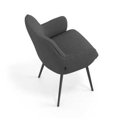 visitor chair black anthracite 4 legs fabric upholstered armrests 7