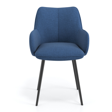 visitor chair black blue 4 legs fabric upholstered armrests 4
