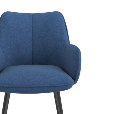 visitor chair black blue 4 legs fabric upholstered armrests 5