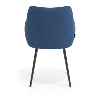 visitor chair black blue 4 legs fabric upholstered armrests 6