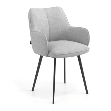 visitor chair black gray 4 legs fabric upholstered armrests 1