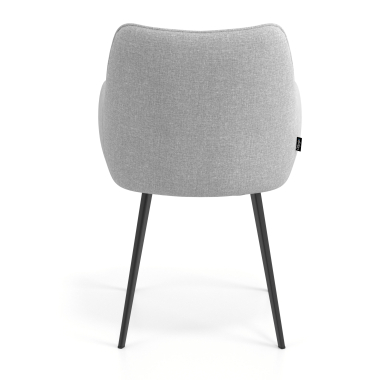 visitor chair black gray 4 legs fabric upholstered armrests 6