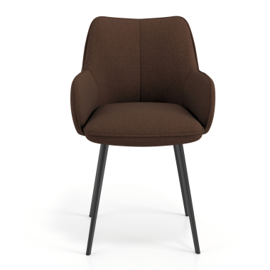 visitor chair brown 4 legs fabric upholstered armrests 4