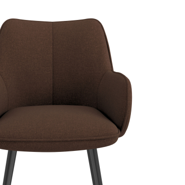 visitor chair brown 4 legs fabric upholstered armrests 5