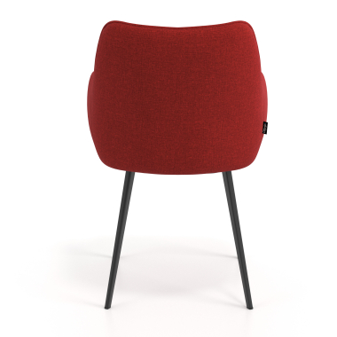 visitor chair red 4 legs fabric upholstered armrests 6