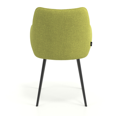 visitor chair green 4 legs fabric upholstered armrests 6