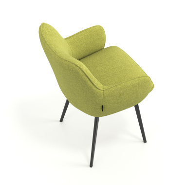 visitor chair green 4 legs fabric upholstered armrests 7