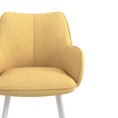 visitor chair yellow 4 legs fabric upholstered armrests 5