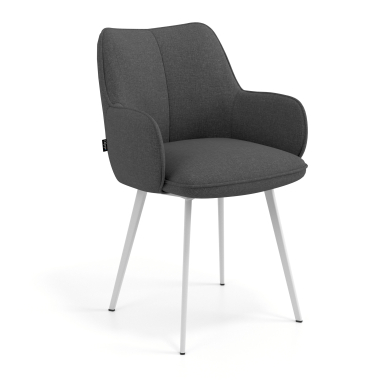 visitor chair anthracite 4 legs fabric upholstered armrests 1