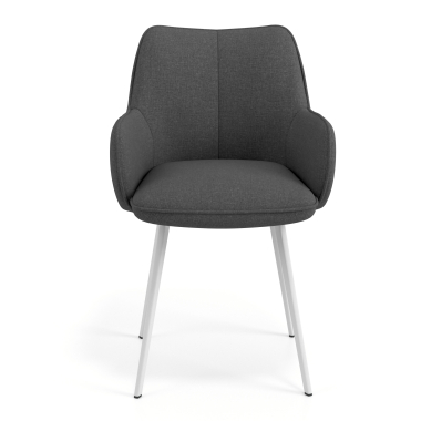 visitor chair anthracite 4 legs fabric upholstered armrests 4