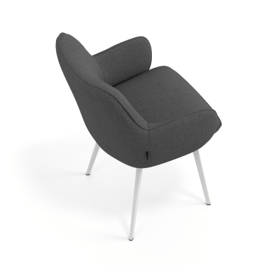 visitor chair anthracite 4 legs fabric upholstered armrests 7
