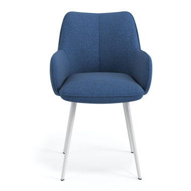 visitor chair blue 4 legs fabric upholstered armrests 4