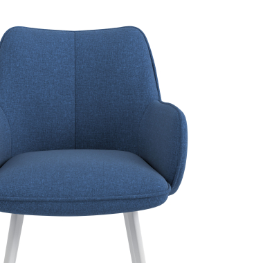 visitor chair blue 4 legs fabric upholstered armrests 5