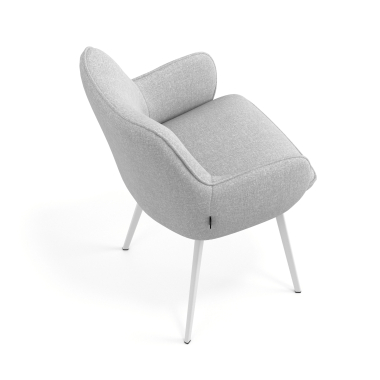 visitor chair gray 4 legs fabric upholstered armrests 7