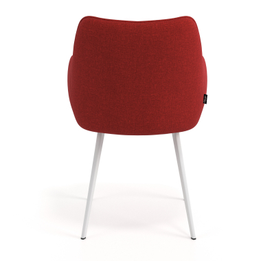 visitor chair red 4 legs fabric upholstered armrests 6