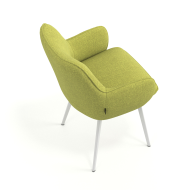 visitor chair green 4 legs fabric upholstered armrests 7