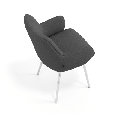 visitor chair anthracite 4 legs fabric upholstered armrests 7