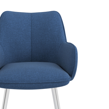 visitor chair blue 4 legs fabric upholstered armrests 5