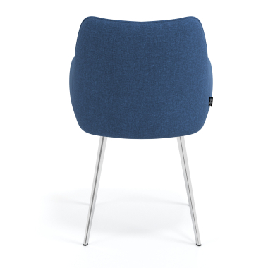 visitor chair blue 4 legs fabric upholstered armrests 6