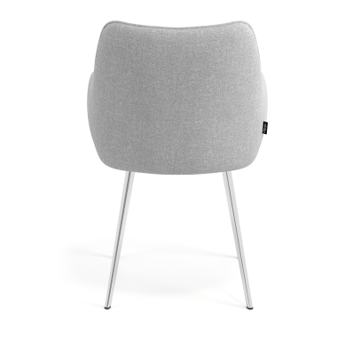 visitor chair gray 4 legs fabric upholstered armrests 6