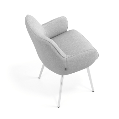 visitor chair gray 4 legs fabric upholstered armrests 7