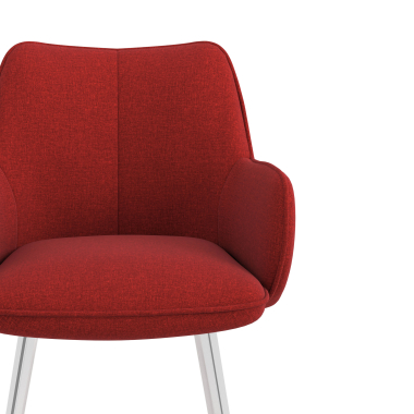 visitor chair red 4 legs fabric upholstered armrests 5