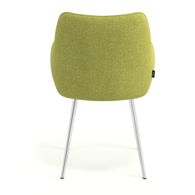 visitor chair green 4 legs fabric upholstered armrests 6