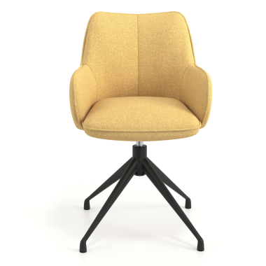 meeting room chair black yellow swivel fabric upholstered armrests 4