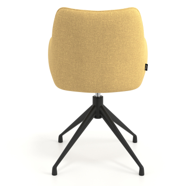 meeting room chair black yellow swivel fabric upholstered armrests 6