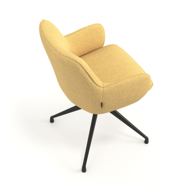 meeting room chair black yellow swivel fabric upholstered armrests 7