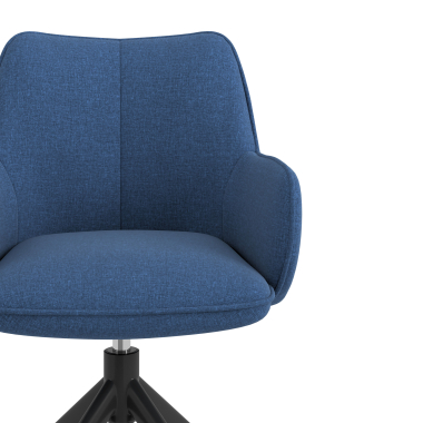 meeting room chair black blue swivel fabric upholstered armrests 5