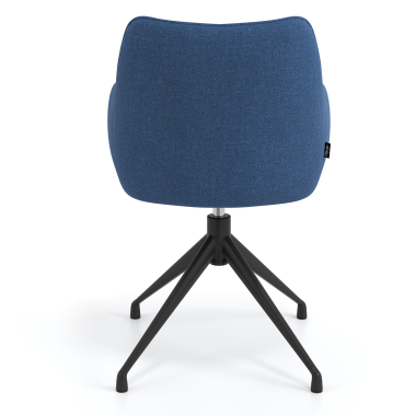 meeting room chair black blue swivel fabric upholstered armrests 6