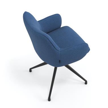 meeting room chair black blue swivel fabric upholstered armrests 7