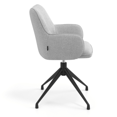meeting room chair gray swivel fabric upholstered armrests 3