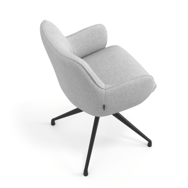 meeting room chair gray swivel fabric upholstered armrests 7