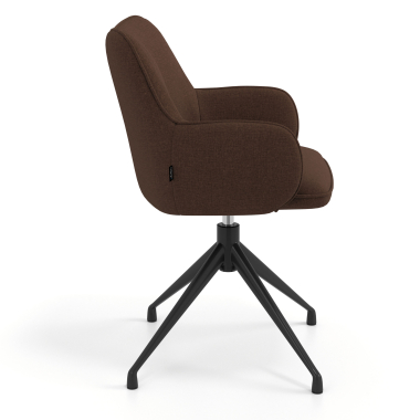 meeting room chair brown swivel fabric upholstered armrests 3