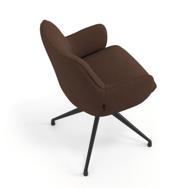 meeting room chair brown swivel fabric upholstered armrests 7